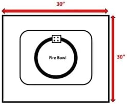 30 Inches White Metal Fire Pit with Powder-Coated Finish & Smoked Glass Top – Outdoor Patio Heating Solution, Elegant & Durable Design (1 Doors)