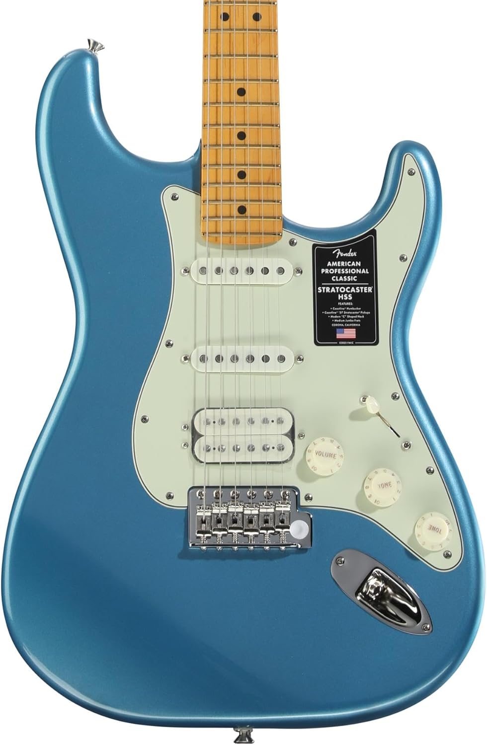 Fender American Professional Classic Stratocaster HSS Electric Guitar - Faded Lake Placid Blue