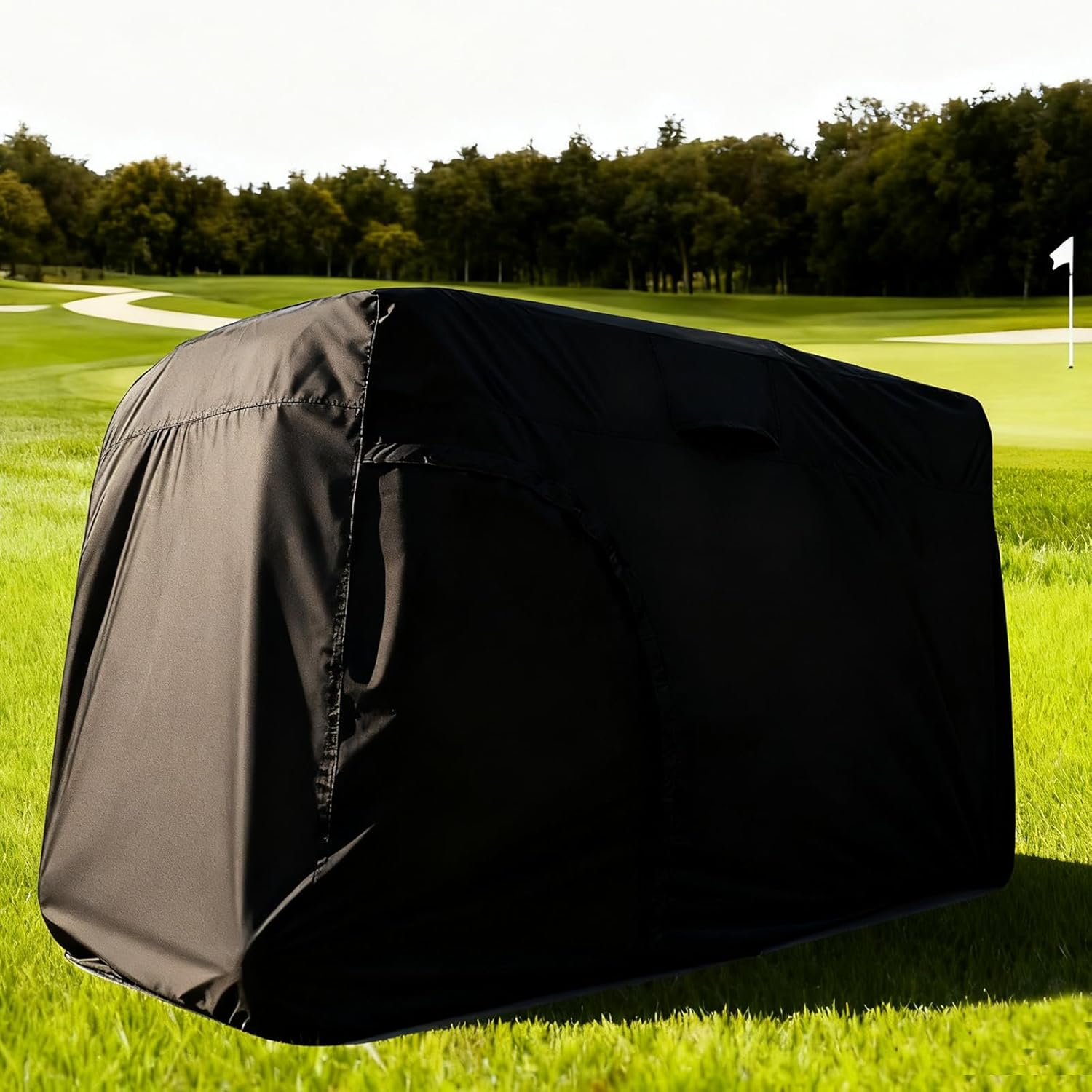 Golf Cart Cover 6/8 Passenger, Golf Cart Rain Covers, Heavy-Duty All Weather Protection Cover for EZ GO Golf Cart Accessories, Outdoor Seat Covers Evolution Golf Carts(156