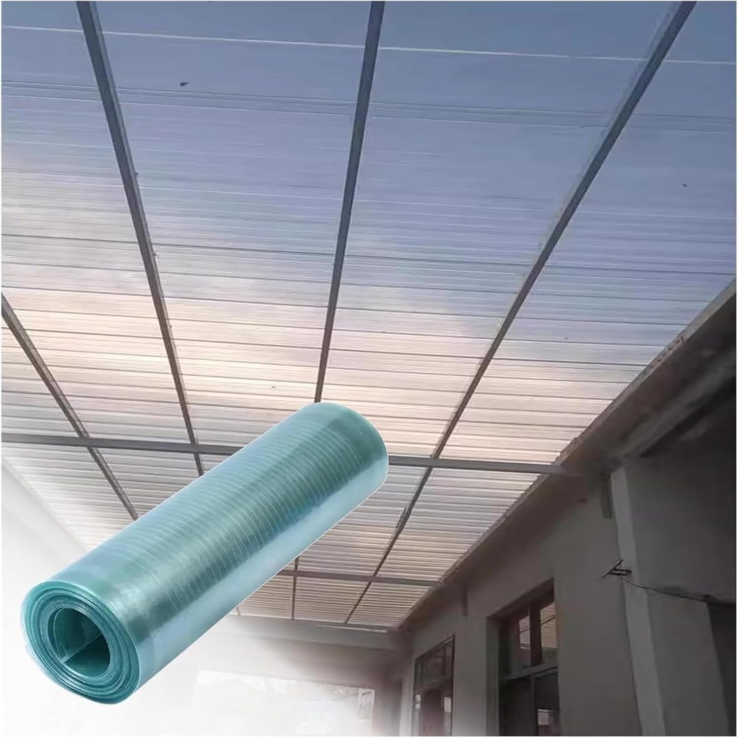 0.8mm Transparent Greenhouse Panels for Outdoor Gardens Pergolas, Can Cut Polycarbonate Roofing Sheets, UV Resistant Glassfiber Daylighting Panels, Roof Insulation Panels,3.3X 29.5ft
