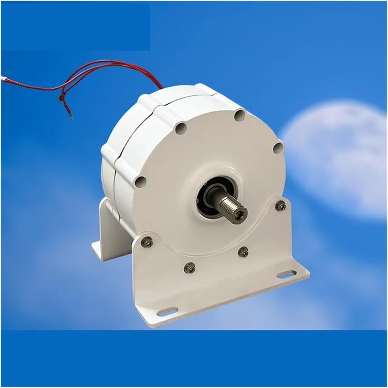 3000W Wind Turbine Kit Gearless Permanent Magnet Generator for Wind Turbine Water Turbine Low RPM Water Conservancy Low Starting Speed for Home(with Base,Single Shaft_48V)