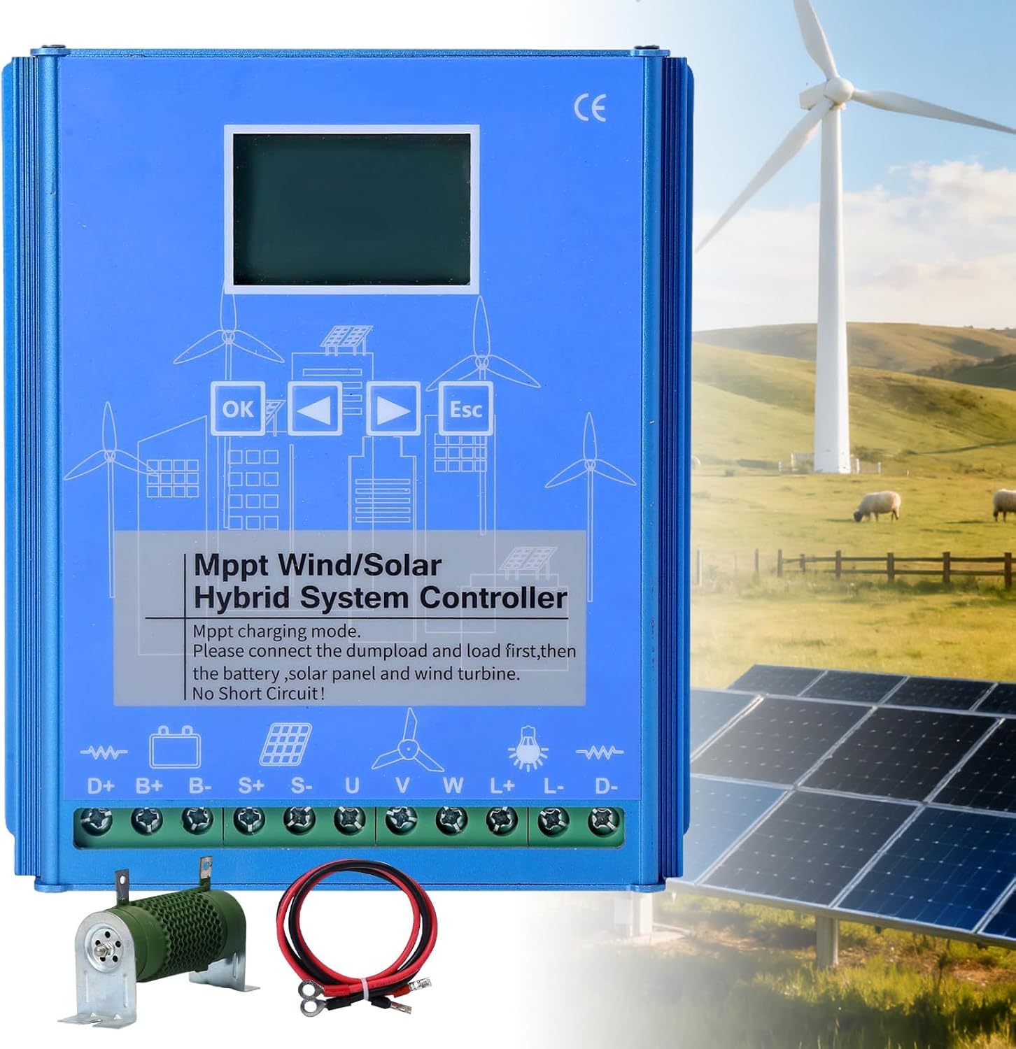 1000W Solar Wind Power Controller Hybrid Wind Solar Controller auto 12/24/48v Wind/Solar Hybrid System Controller 1000W-24/48VAuto