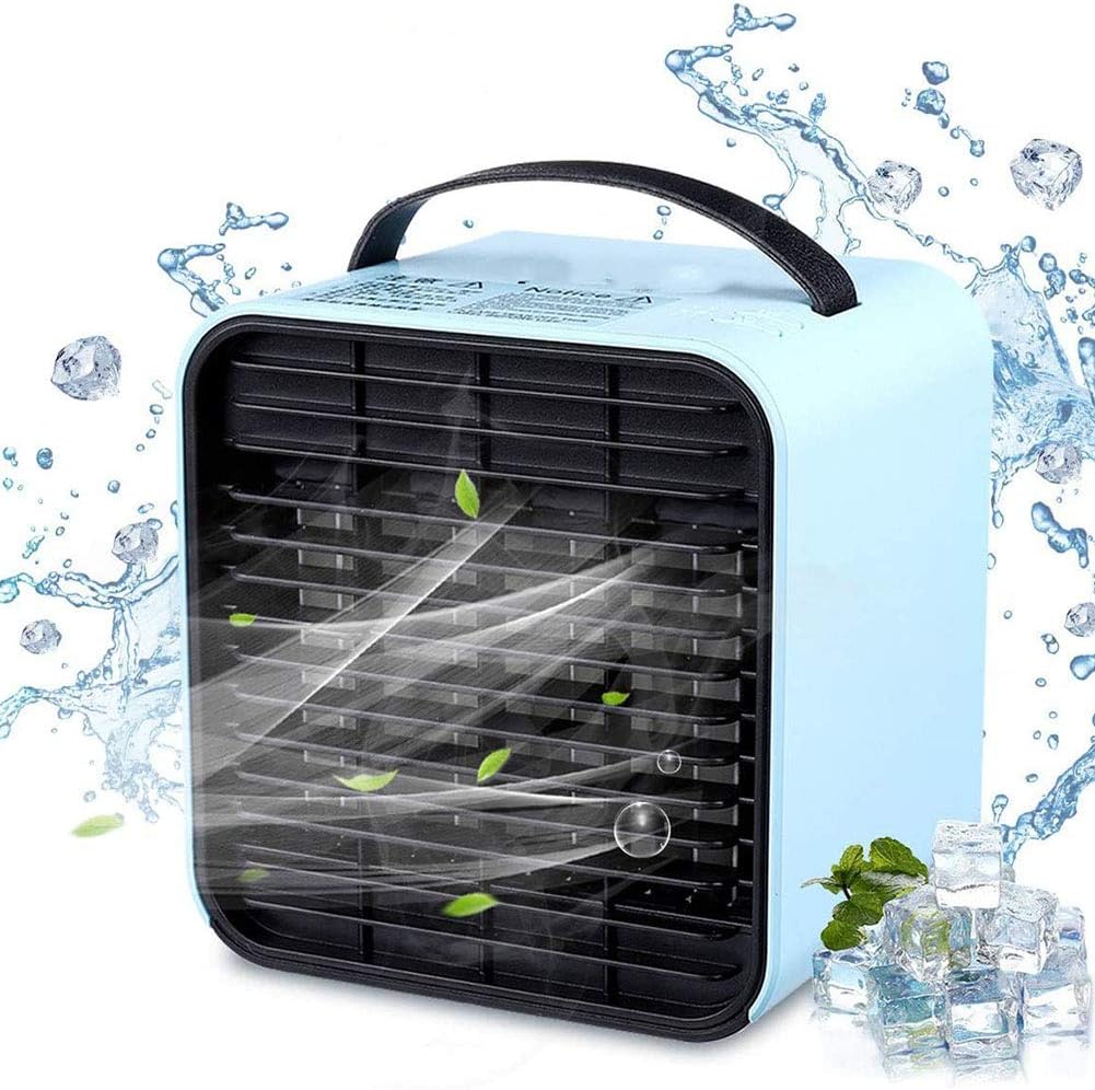 Portable Air Conditioner Mini Air Cooler Fan Fast Cooling Air Conditioner Unit with LED Lights USB Humidifier Mobile Air Conditioner for Home and Office