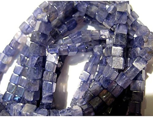 13 inch natural beads strand of 44294 smooth box iolite gemstone beads for DIY jewelry - necklace, bracelet, earring, ring.