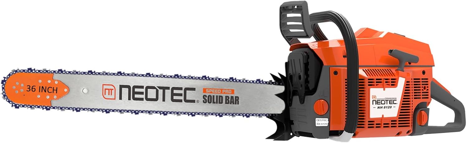 120cc Gas Powered Chainsaw with 36 Inch Bar, 8.4hp 6.2kw Big Large Chain saw 2-cycle Motosierra De Gasolina for Extreme Logging Cutting, All Parts Fit for Husqvarna 3120 Xp, NEOTEC NH8120 Chainsaw Gas