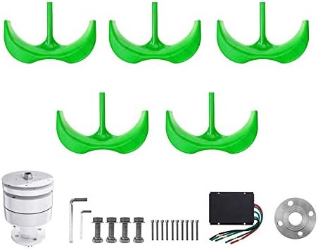 SISHUINIANHUA Wind Generator 4500W/4000W 5 Blades Generator 12/24/48V Lantern Wind Turbines Vertical Axis for Household Streetlight+Controller,4000w,48v