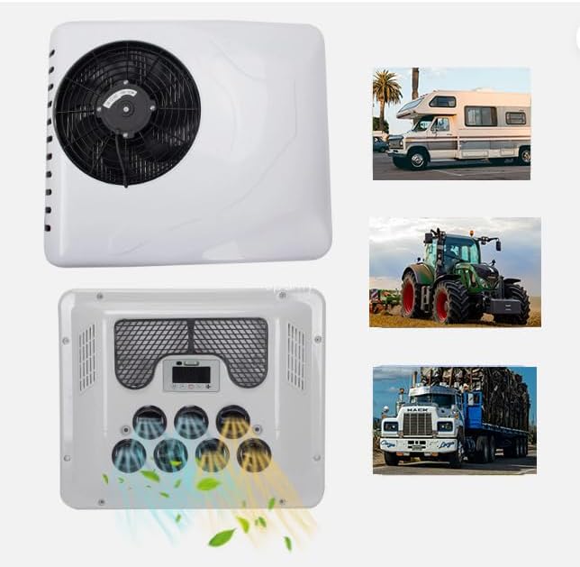 Rooftop 12V Air Conditioner for 15000BTU,Heating & Cooling,Universal Automotive Electric Split Air Conditioning 12Volt for Vans,RVs,Camping Vehicles