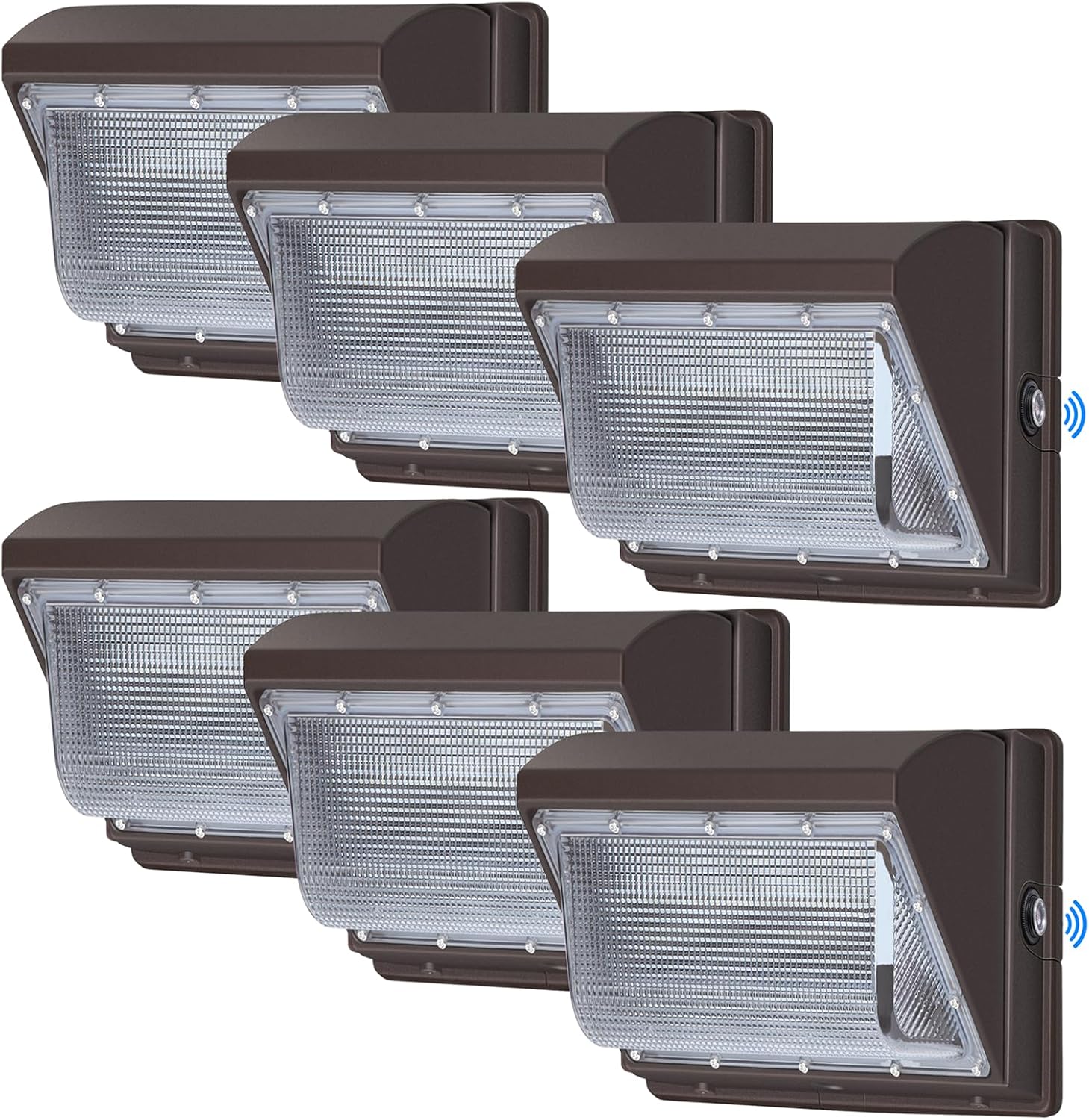120W LED Wall Pack with Photocell, 5000K 15840LM Dusk to Dawn Lights Security Switch Control Outdoor Wall Light, Commercial Waterproof Rust-Proof Outside Lighting for Barn Shop Garage 6 Pack