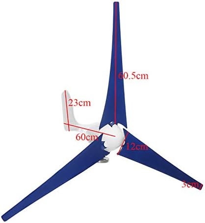 6000W 3/5Blade Horizontal Wind Generator 12/24V Wind Turbines Generator Windmill Energy Turbines Charge with Controller for Camp,24v,3 Blades