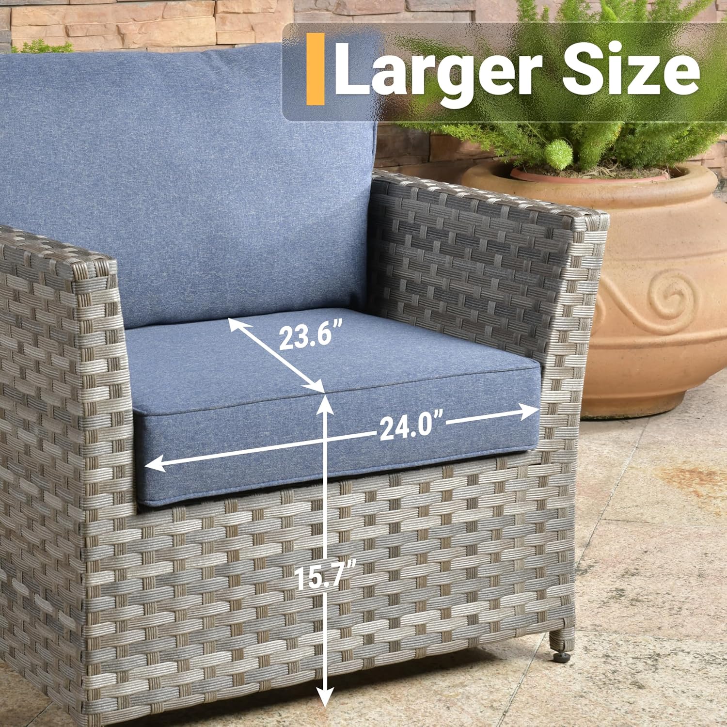 7 Pieces Patio Furniture Conversation Set with 30