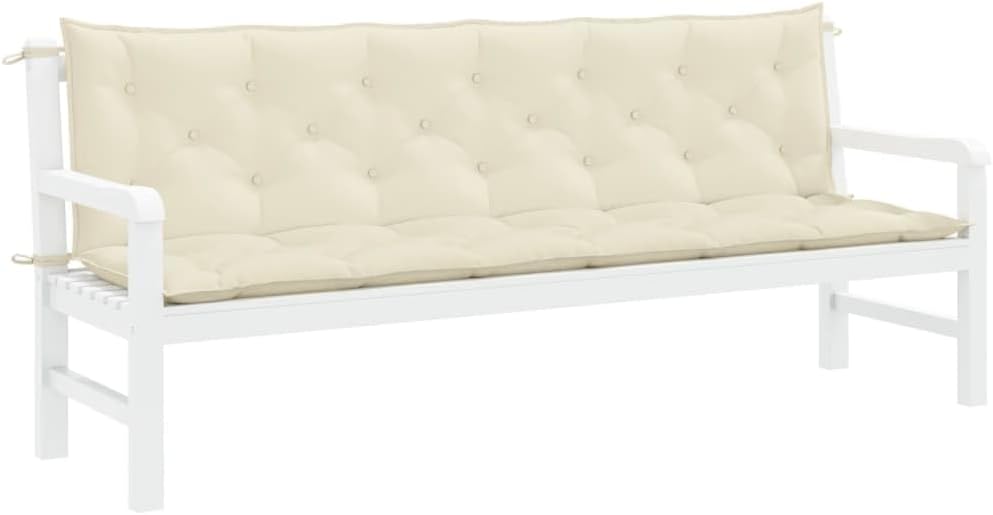 Garden Bench Cushions 2pcs Cream White 78.7