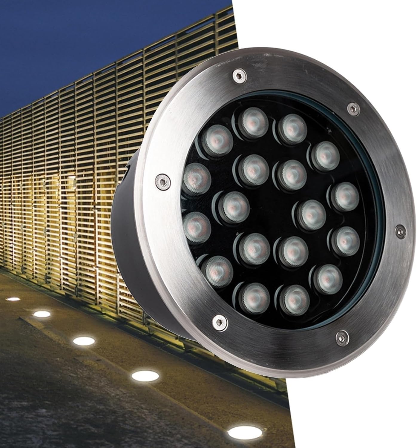 Underground Light LED Beam Spotlight, 12V Outdoor Buried Recessed Floor Lamp, IP66 Waterproof Garden Embedded Floor Lamp, Low Voltage LED Underground Light(Yellow,48W)