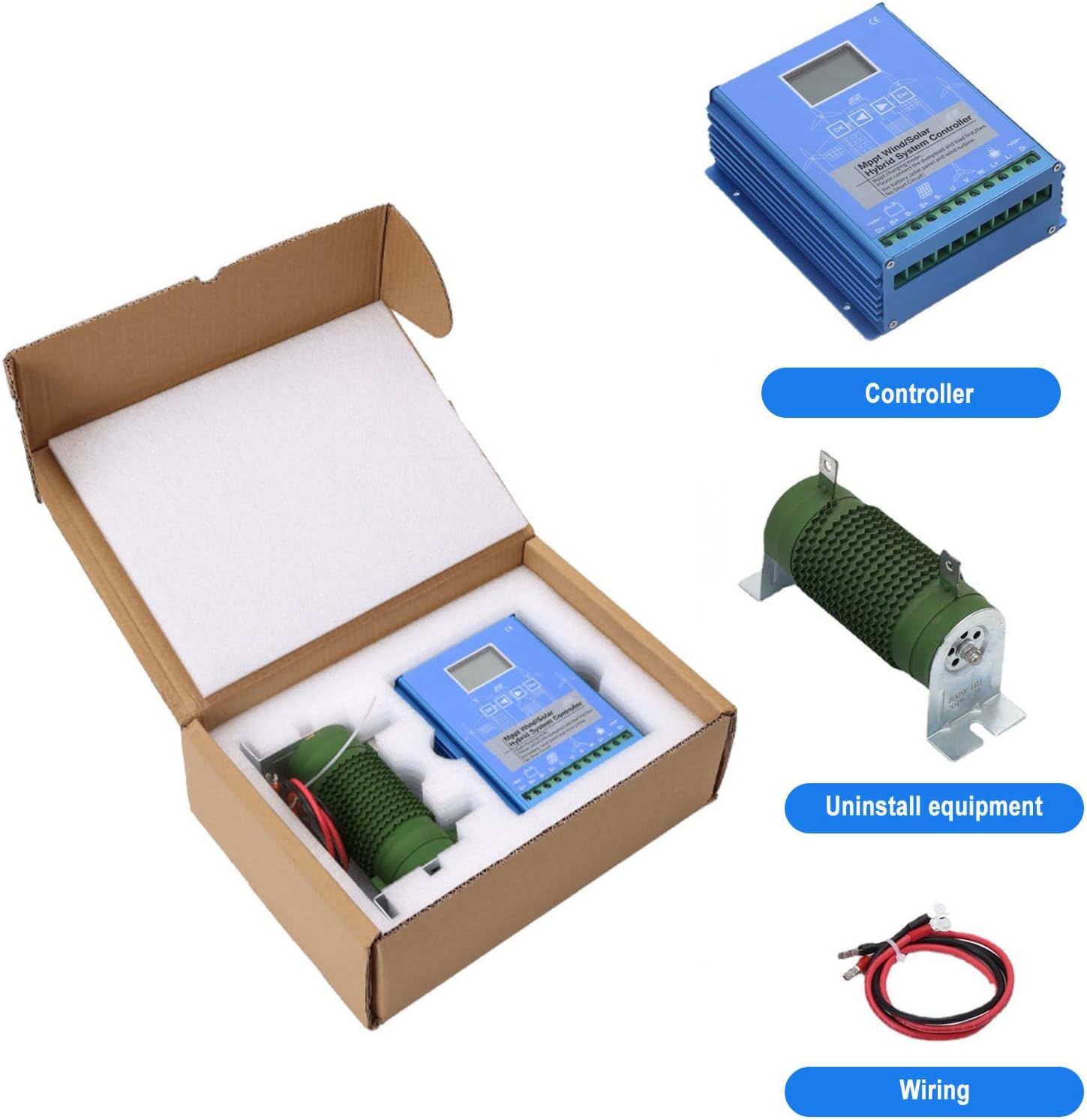 13000w Hybrid Wind Solar Charge Controller with LCD Display and Mppt Boost Charge Controller for Wind Solar Hybrid Systems for Homes, Ships, and Streetlights. 24V-13000W