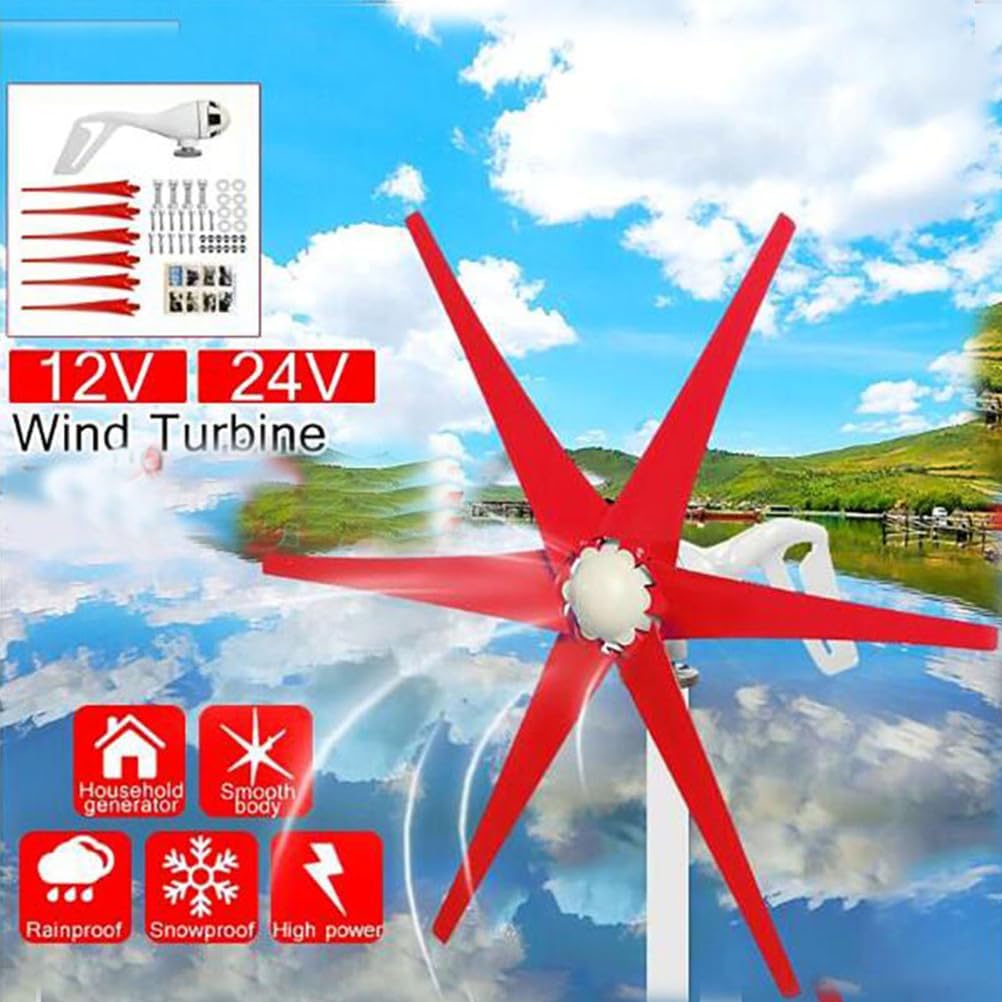 14000W Windmill Turbines Generator 12V/24V/48V Small 6 Blade Wind Industrial Machinery Equipment, for Marine Home Charging(with Controller)