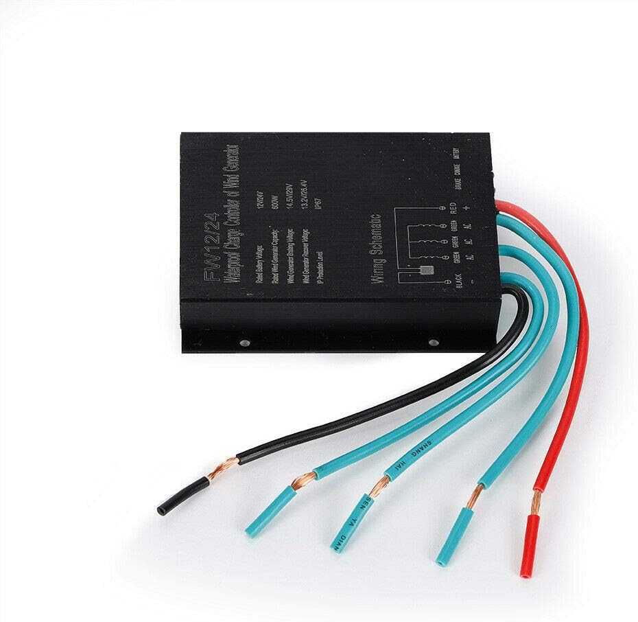 Wind Turbine Generator, 5 Blades Wind Turbine Lanterns Generator Vertical Axis Controller 600W 24 V (white 24v)