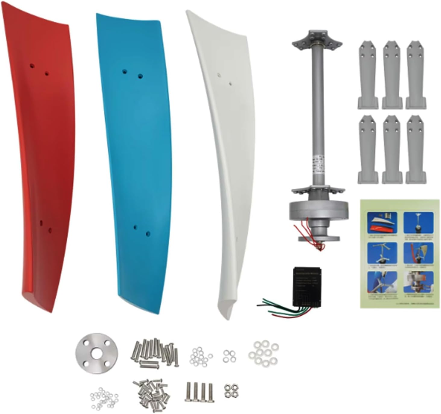 12000W Vertical Axis Wind Turbine Generator 12V 24V 48V Kit with Controller Mobile Homes Solar Power Generation Systems