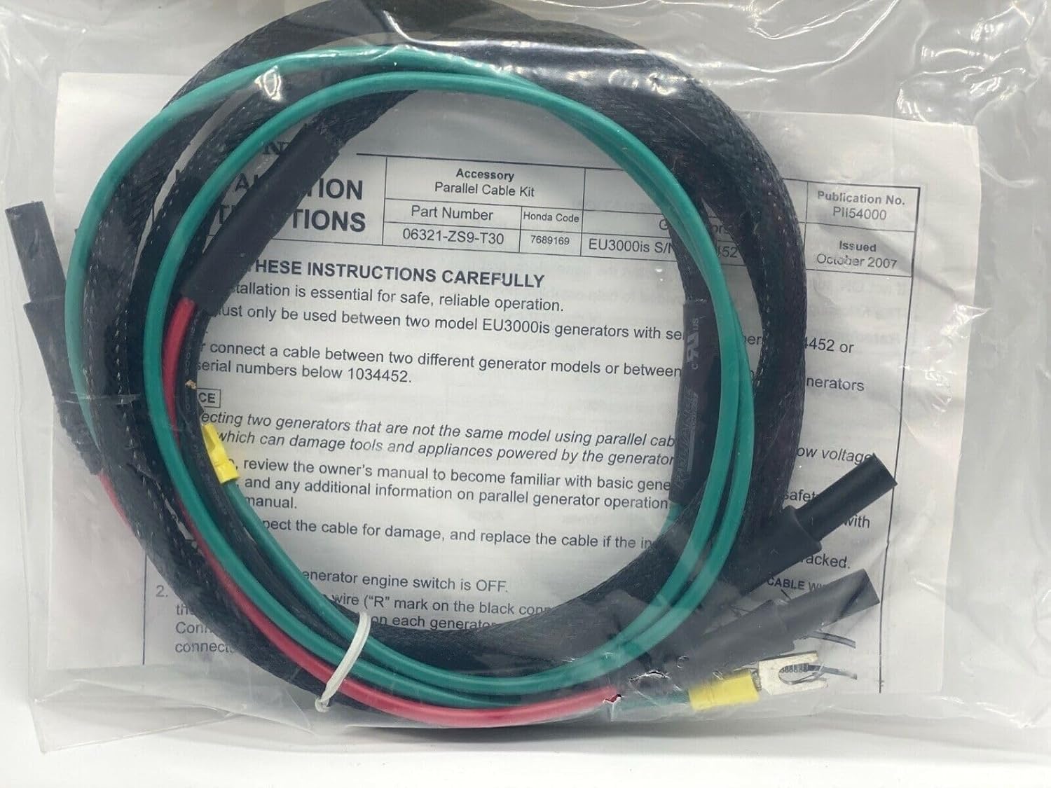 Replacement for NEW GENUINE HONDA GENERATOR PARALLEL CABLES EU3000is EU 3000IS 06321-ZS9-T30AH