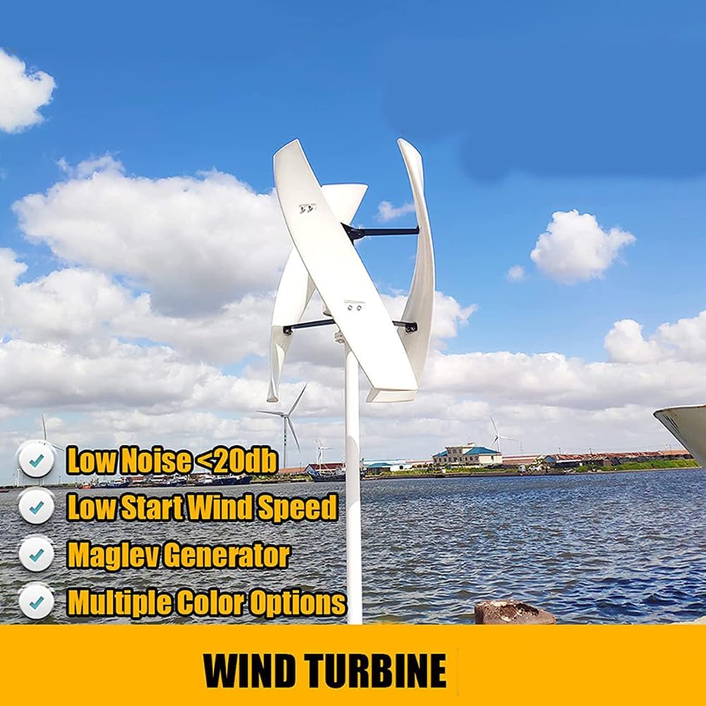 3-Blade Wind Power Generator 4000W Vertical Axis Wind Turbine Generator with Anemometer 12V Wind Turbine Kit with MPPT Controller