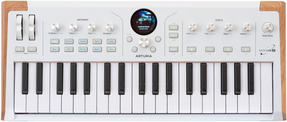 Arturia AstroLab 37-Key, Velocity-Sensitive Slim-key keybed with Aftertouch, Streamlined and Intuitive Interface, USBC/USB (White)