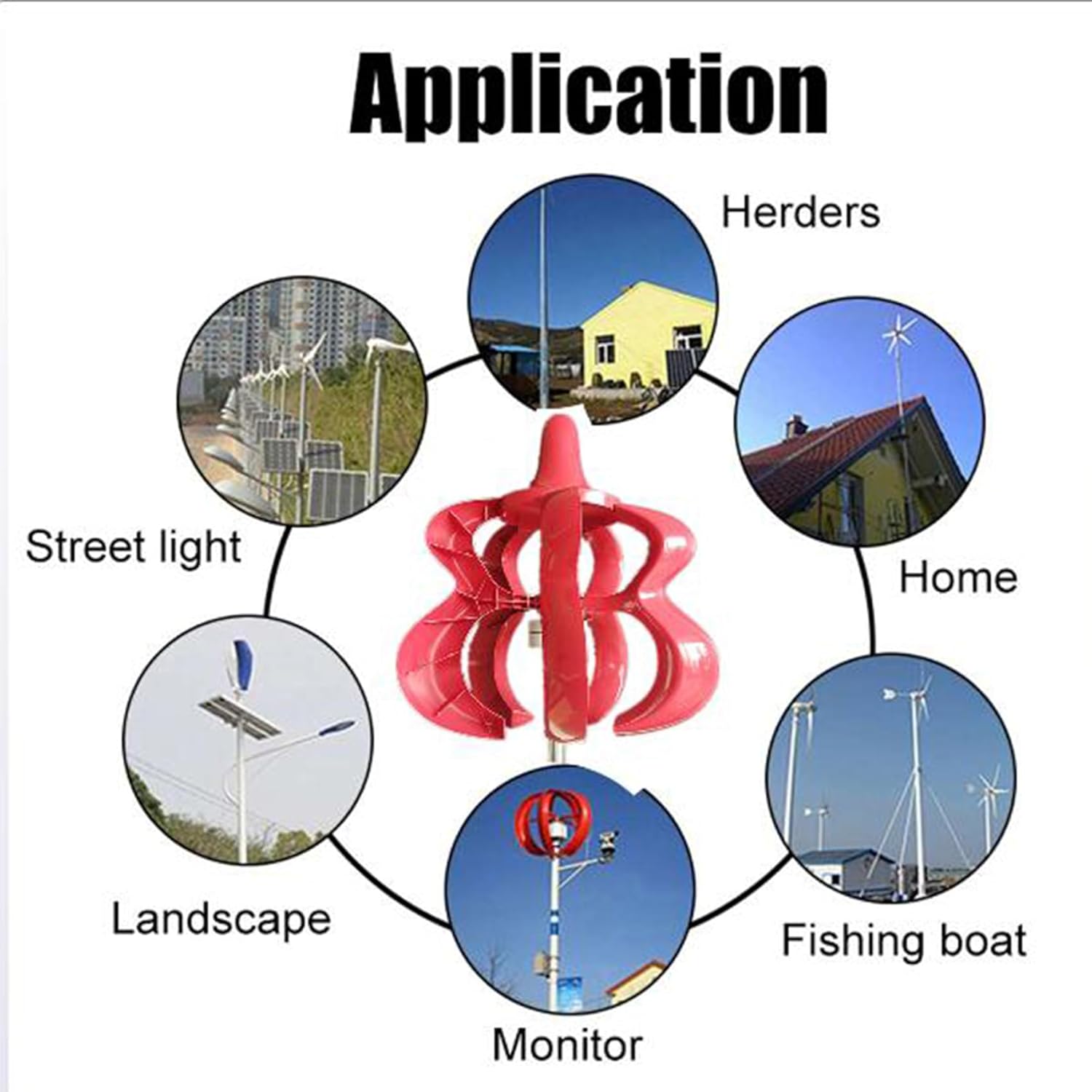 12000W 12V-220V Wind Turbines Generator Kit, with Wind Solar Complementary Controller Vertical Axis Wind Turbine Generator Low Wind Speed Start, 24V