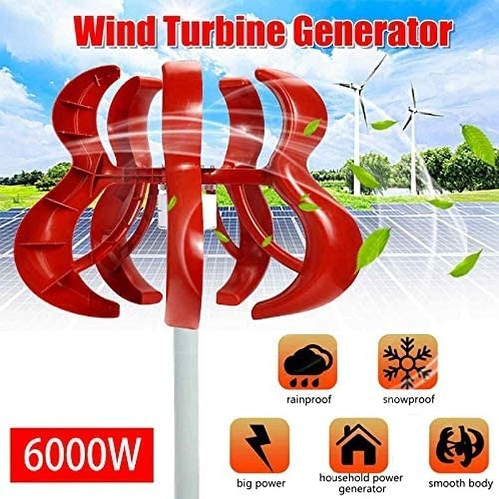 Wind Turbines,Vertical Wind Turbines Generator, 6000W Wind Power Turbine Generator with Controller Windmill Energy Turbines Charge for Outdoor Garden Streetlight