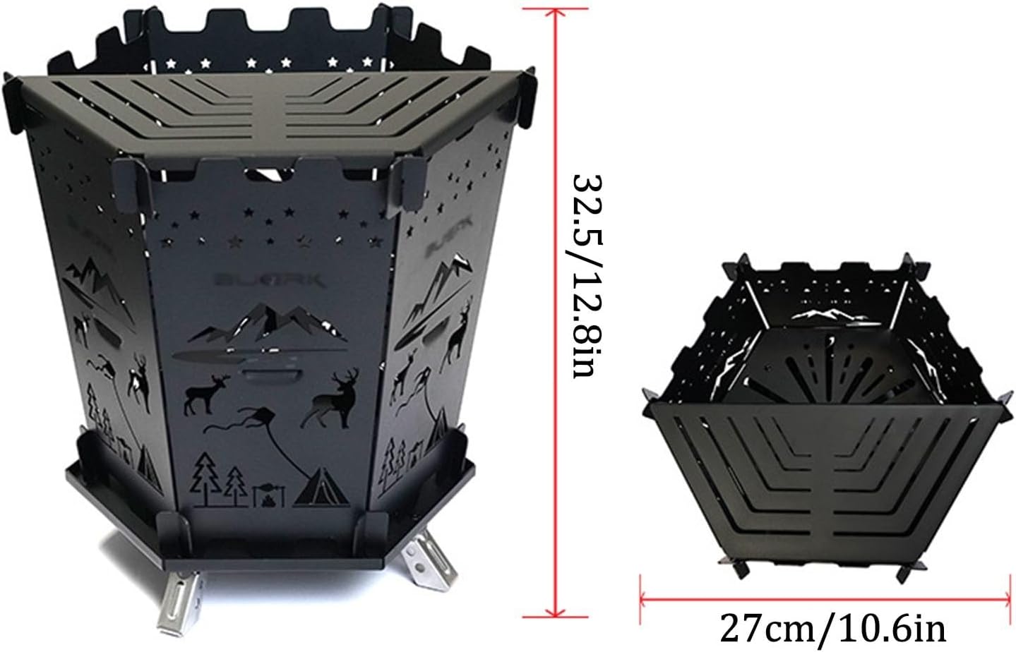 Metal Fire Pits Portable Fire Pit for Camping Incinerator Wood Burning Fire Pit Burning Stove Burn Barrel Outdoor Fire Pit for Patio Picnic Party Backyard.