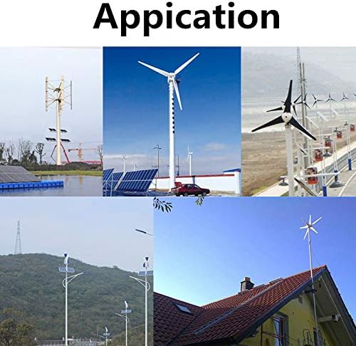 5000W Wind Generator+Controller 12V/24V/48V 6 Blade Black Wind Turbines Horizontal Home Powers Windmill Energy Turbines Charge,White,48v