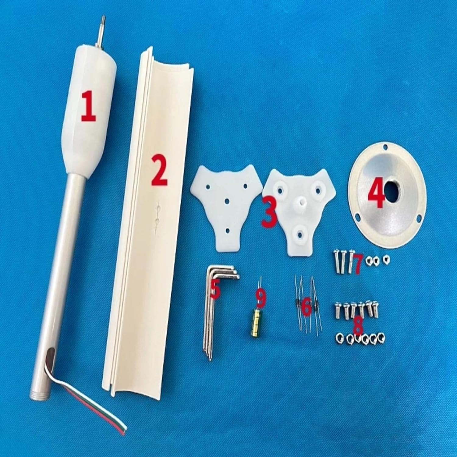 15V 3-Phase Permanent Magnet Generator, 20W Vertical Axis Wind Turbine Teach Model Aluminum Alloy + PVC For Interior Decoration, Scientific Experiment And Model Making(2PCS)