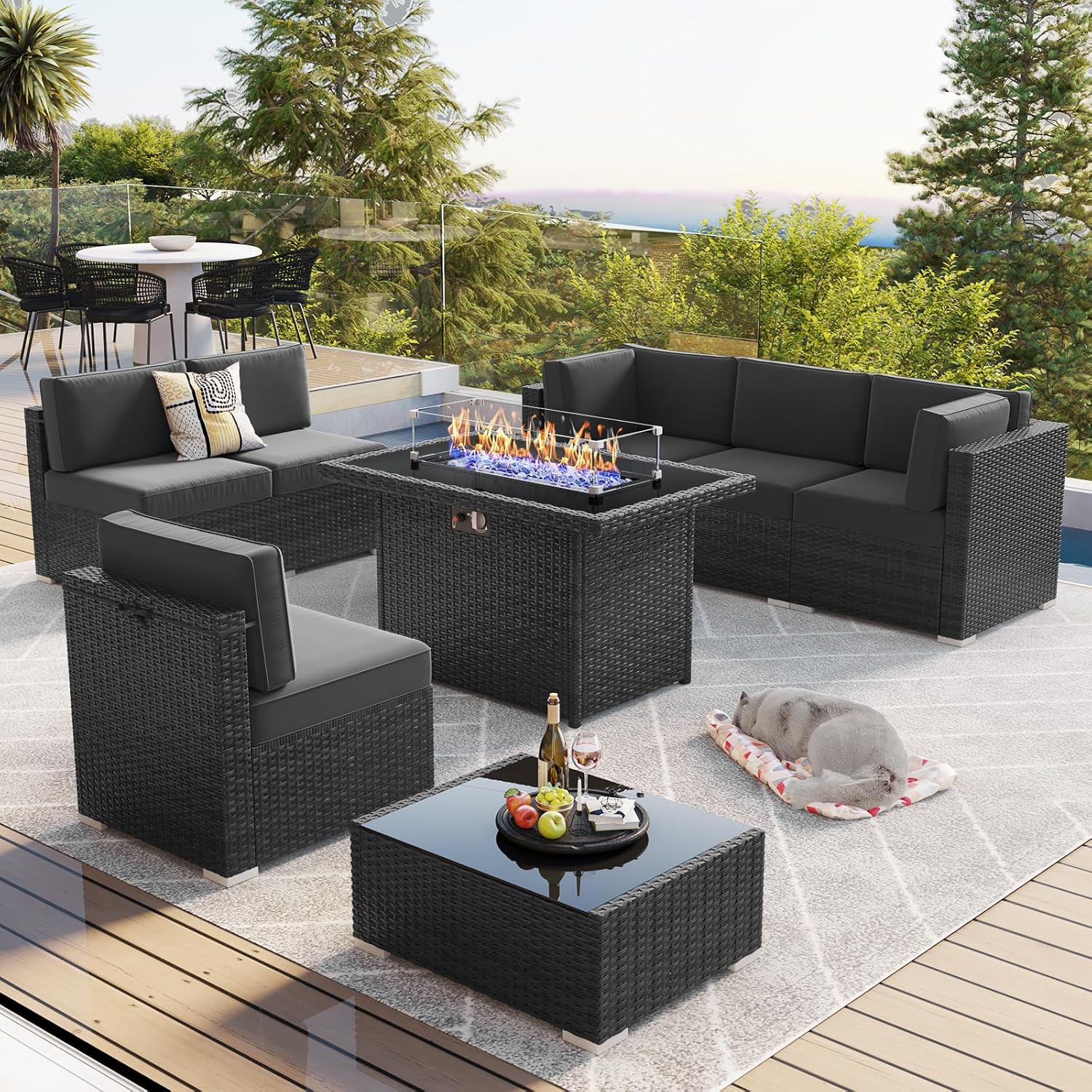 LayinSun 8 Piece Patio Furniture Set with 44