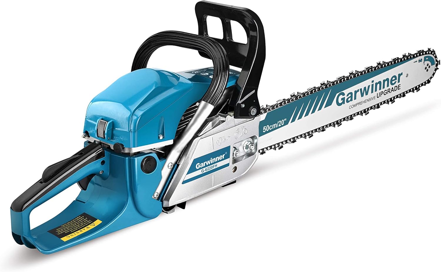 62cc Gas Chainsaws 20 Inch Bar Power Chain Saws, Gas Powered Chainsaw 2 Stroke Handed Petrol Gasoline Chain Saw for Cutting Wood Outdoor Garden Farm Home Use with Tool Kit(G-6220 GREEN)