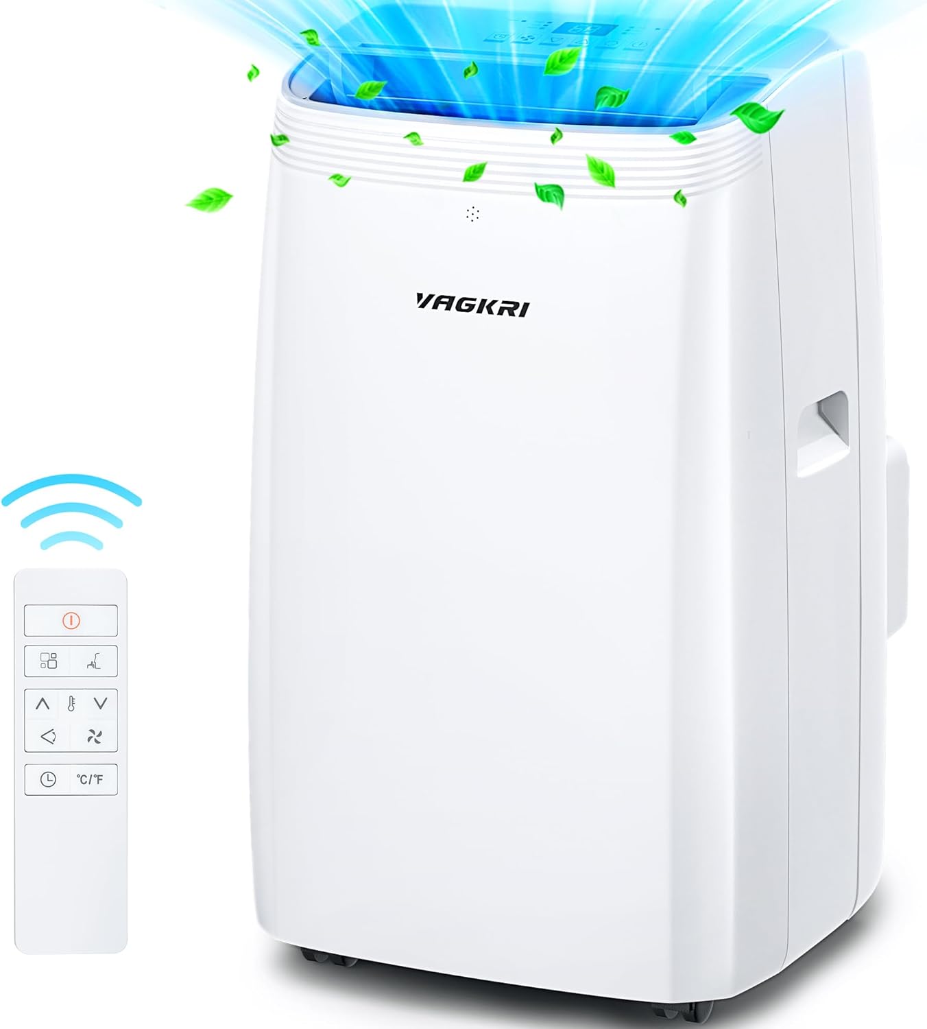 VAGKRI 12,000 BTU Portable Air Conditioner, 3-in-1 AC with Fan & Dehumidifier, Cools up to 450 Sq.Ft, Energy Efficient AC Unit with Remote Control, Sleep Modes, 24H Timer for Bedroom, Room, Office