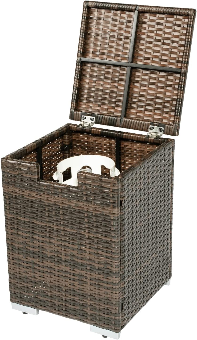 Propane Tank Cover, Propane Tank Holder for 20lbs Tank Propane Tank Cover with Adjustable Feet Hideaway Tank Table for Fire Pit Table