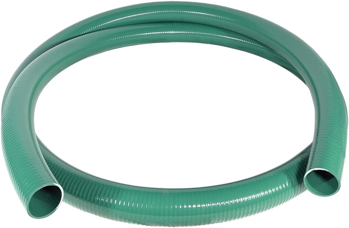 Gloxco Heavy Duty Green PVC Suction Hose for Water Transfer, 60 PSI Max Pressure, 3