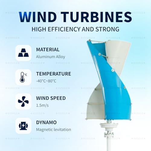 Vertical Wind Turbine Generator, Magnetic Levitation Small Windmill with Controller, Ideal for Street Light Power Supply, 24V Renewable Energy Solution
