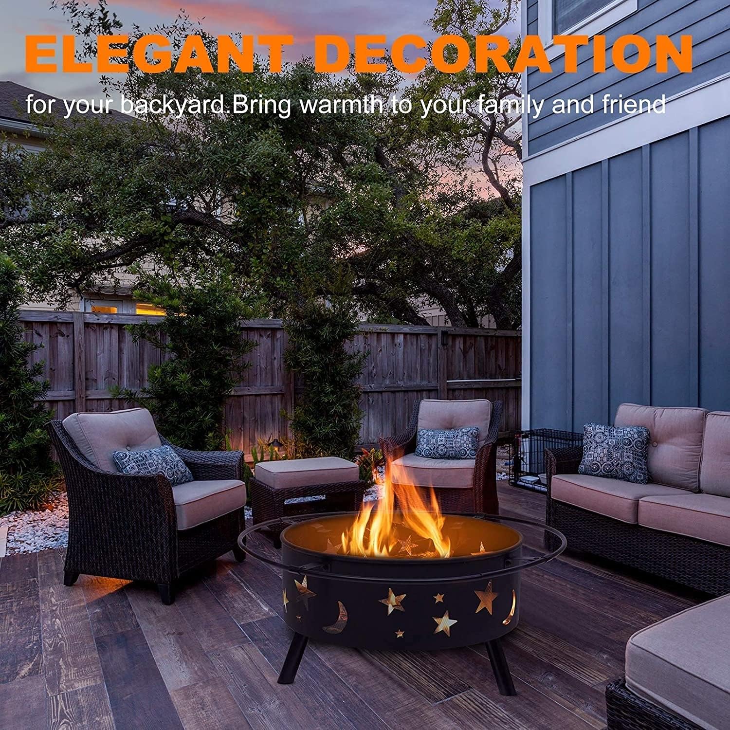Fire Pits & Bowls, Smokeless Heating Basin w/Spark Screen, Wood Burning Fireplace Stove, Barbecue BBQ Grill Firepit ?for Outdoor/Indoor