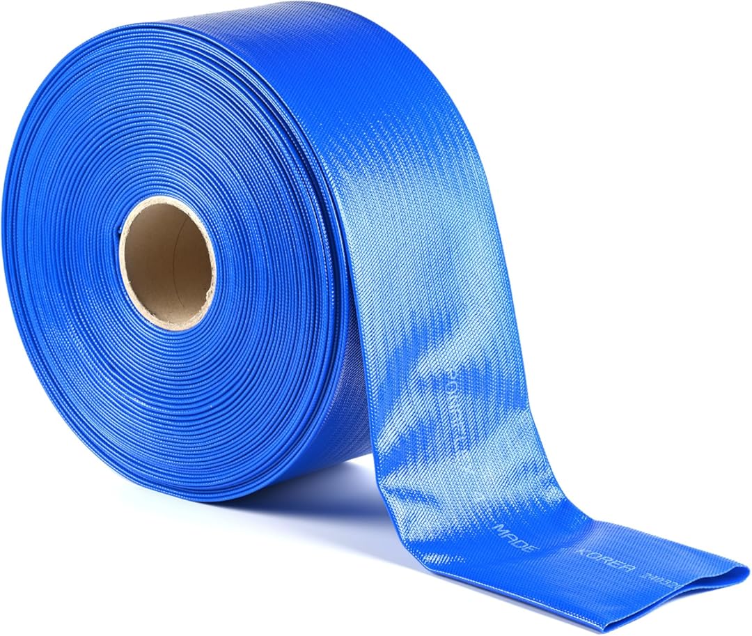 Discharge Hose 6 Inch x 25 ft, Lay-Flat, Pool, Irrigation, Agriculture and Industrial, No Clamps - PonaFlex