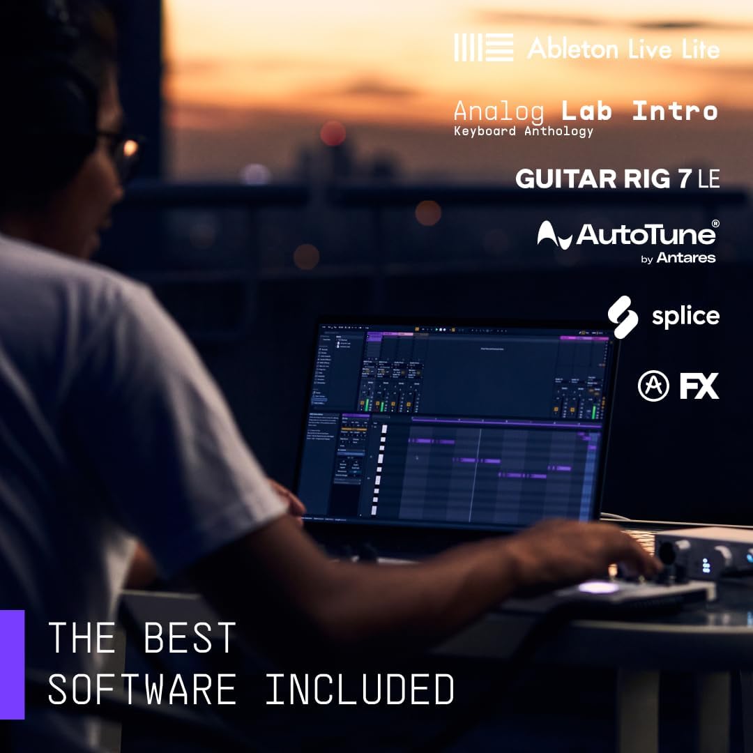 Arturia - MiniFuse 2 - Compact USB Audio & MIDI Interface with Creative Software for Recording, Production, Podcasting, Guitar - White