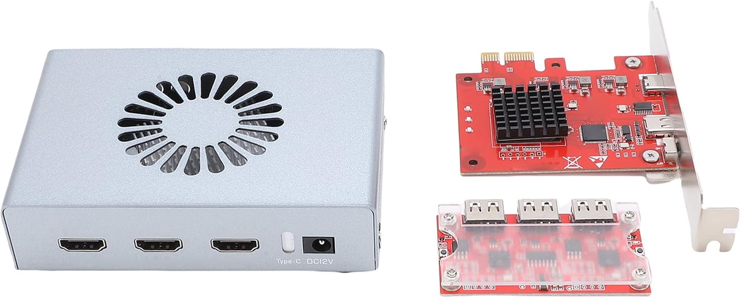 Yunseity HDMI Synthesizer, DMA Fuser Combiner Display Overlay Adapter, Dual Signal Input HD Multimedia Interface Synthesizer Hardware Kit for Financial Trading Rooms