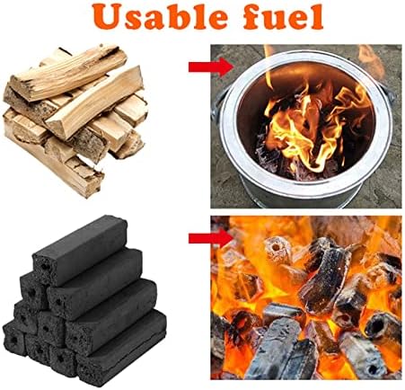 Camp Stoves Portable Camping Burner, Outdoor Fire Pits Wood Burning Small Charcoal Grill with Barbecue for Garden Patio Camping BBQ Brazier, Lightweight Fire Bowl with Handle, Easy to Carry