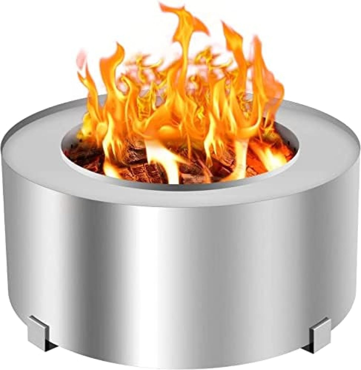 Smokeless Fire Pit, Stainless Steel Stove Bonfire, Large Diameter Wood Burning Fire Pits, Outdoor Stove Bonfire Fire Pit, Portable Smokeless Fire Bowl for Picnic Camping Backyard,28.5 Inch