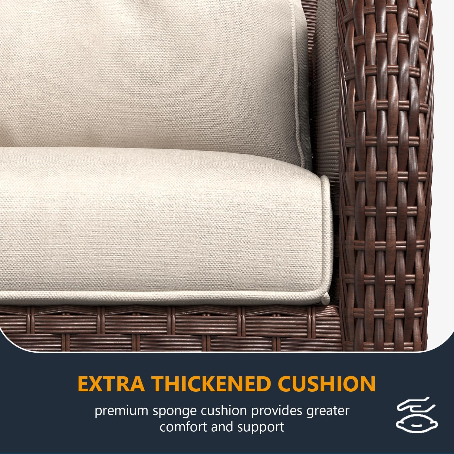 Outdoor Patio Furniture Sets with Fire Pit Table 10 Pieces Wicker Swivel Rocker Chairs and Sofa Sets for Backyard Deck