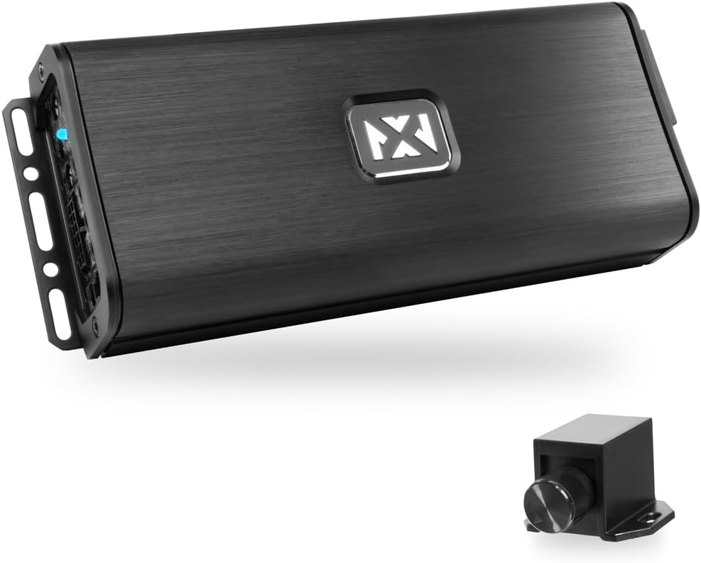 NVX VADM5 v2 Model 1500W Peak (750W RMS) V-Series Micro Full-Range Class D Compact 5-Channel Car/Marine/Powersports Amplifier with Remote Bass Knob (VADM5v2)