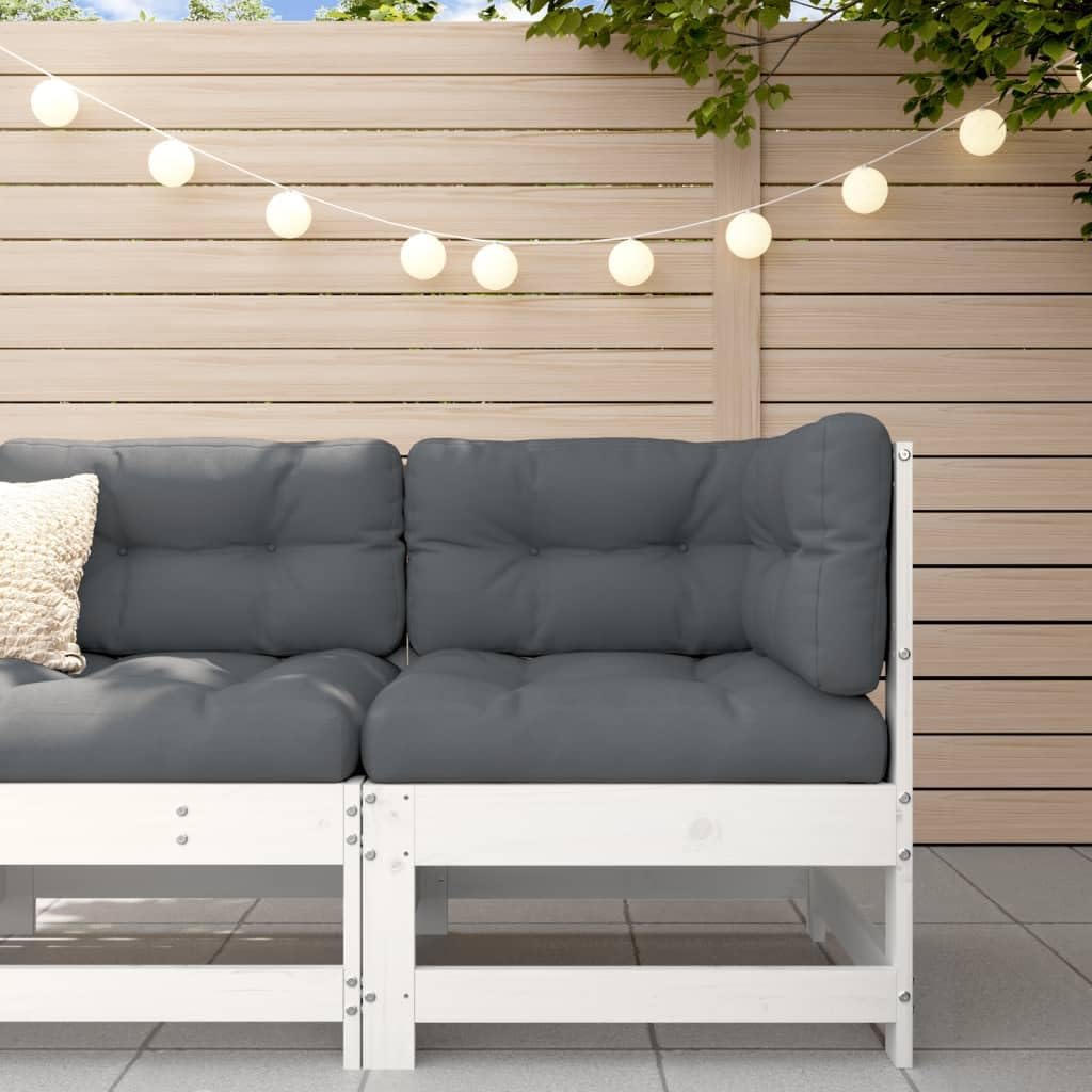 Corner Sofa with Cushions White Solid Wood Pine,Cozy Solid Pinewood Outdoor Corner Sofa with Cushions for Patio or Garden Patio Furniture Sets, Conversation Sets
