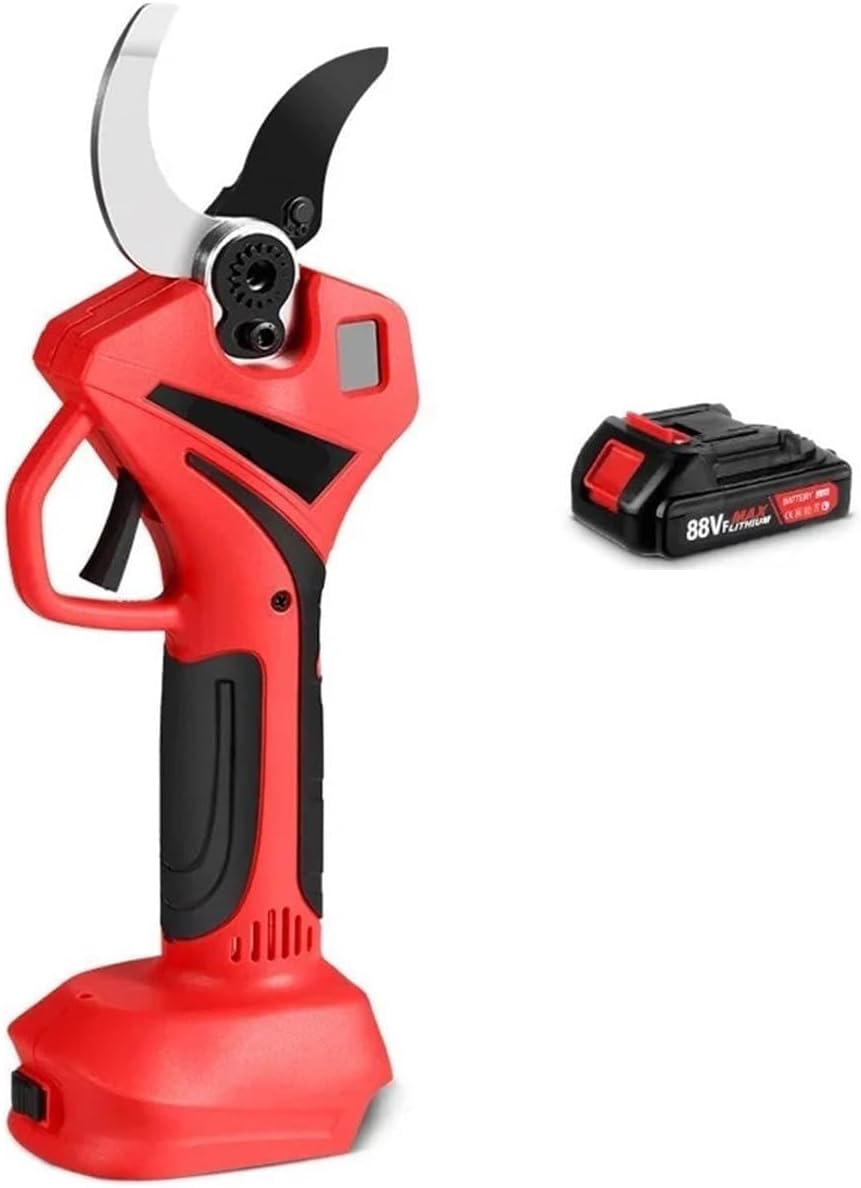 55mm Brushless Electric Pruning Shear 2 Gears Cordless Electric Scissors Fruit Tree Bonsai Pruning Cutter for 18V Battery(1 Battery)