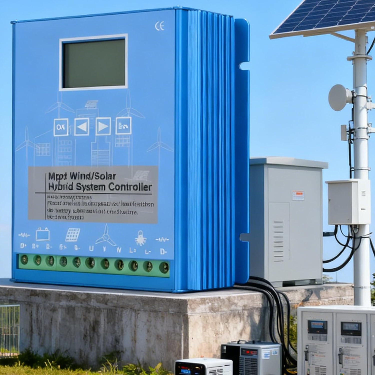 Wind Solar Hybrid MPPT Charge Controller,Automatic 12V 24V 48V Voltage Stabilization,15000W Wind Solar Hybrid Boost Controller 24V/48V(Auto)