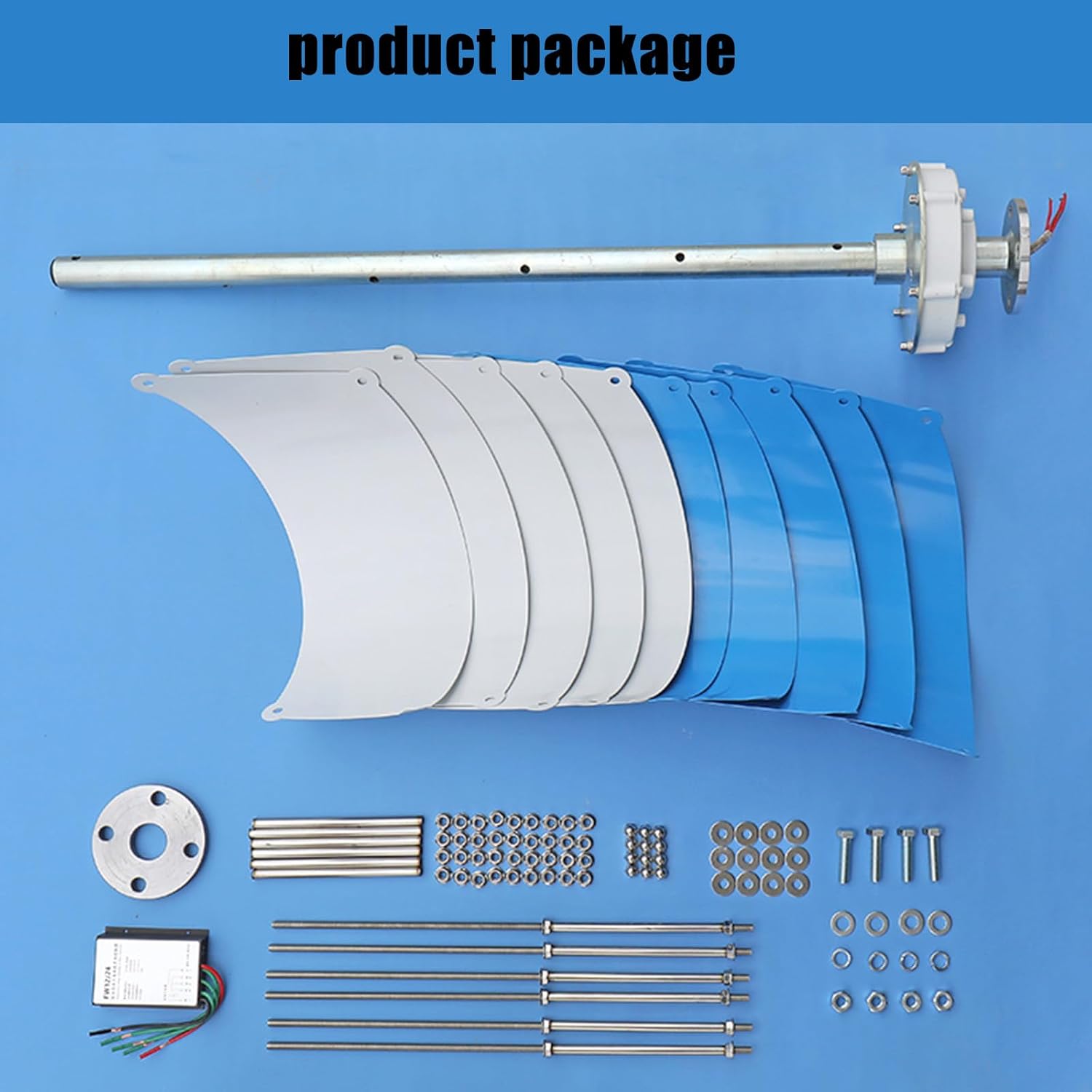 12V/24V Wind Turbine Generato Wind Turbine Generator Kit,Wind Turbine Vertical Wind Generator Kit with MPPT Controller 10 Blades Auto Adjust Windward Direction Suitable,100W12V