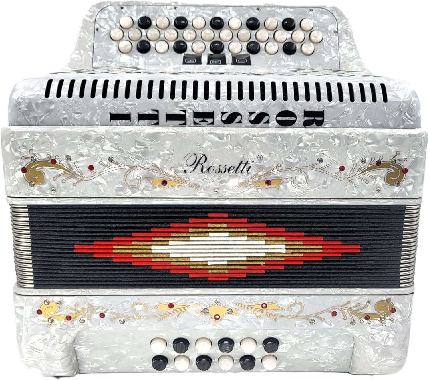 Rossetti, 34-Key Accordion (ROS3412-FBE-WT)