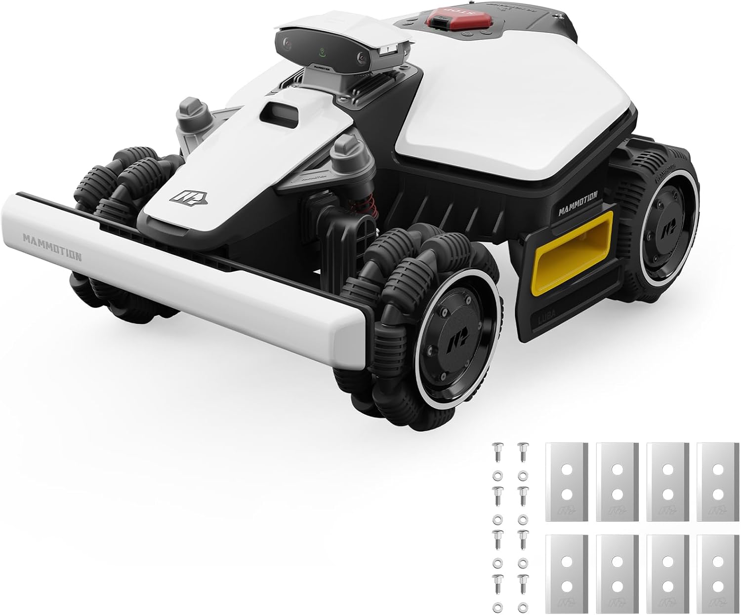 Mammotion LUBA mini AWD 1500H Robot Lawn Mower with Garage, Mowing 0.37 Acre, All-Wheel-Drive for 80% Slope, UltraSense AI Vision+RTK Auto-Mapping, Cutting Height 2.2