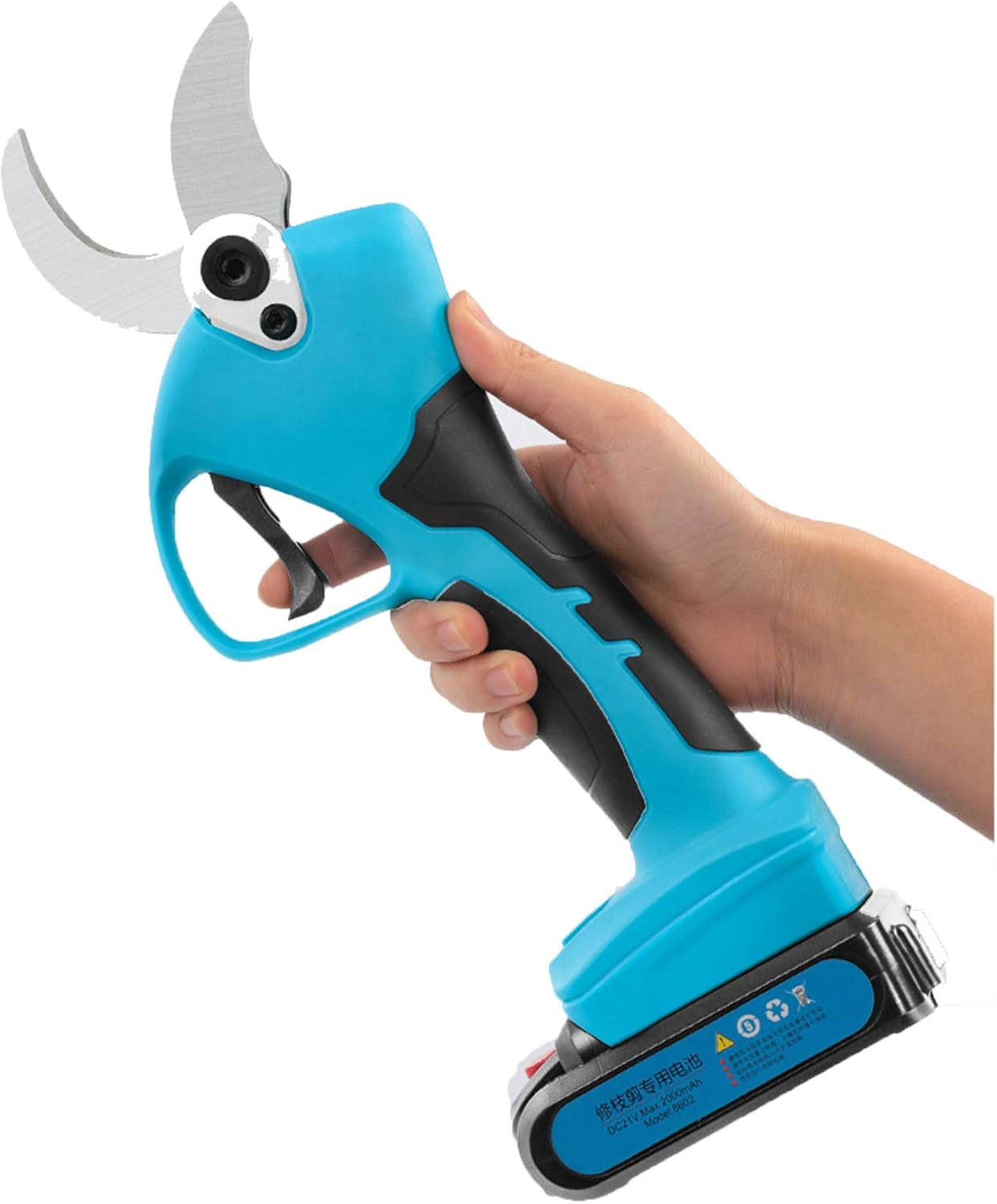 21V Cordless Pruner Electric Scissors 40Mm Cutting Electric Pruning Shears Garden and Vineyard Electric Secateurs 2Pcs Lithium Battery