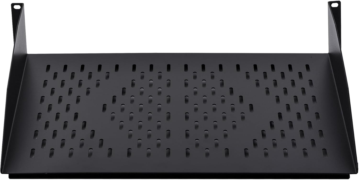 RackPath 2U Cantilever Universal Rack Shelf - 14in Deep – Rackmount Shelf for 19’’ AV/Network Equipment Racks – 55lbs Capacity - 2 Pack